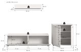 Wohnwand Cover in wei� Hochglanz 3-teilig 255 x 160 cm