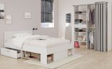 Kinder- und Jugendzimmer Mika in wei� und Eiche Set 2-teilig, Stauraumbett und Kleiderschrank