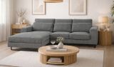 Sofa Valero in grau Cord Ecksofa 4-Sitzer 276 x 183 cm