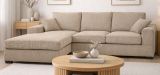 Sofa Novana in beige Strukturstoff Ecksofa 5-Sitzer 308 x 186 cm