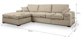 Sofa Novana in beige Strukturstoff Ecksofa 5-Sitzer 308 x 186 cm