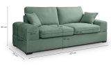 Sofa Novana in petrol Strukturstoff 3-Sitzer 221 cm