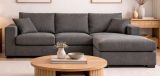 Sofa Novana in grau Strukturstoff Ecksofa 5-Sitzer 308 x 186 cm