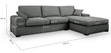 Sofa Novana in grau Strukturstoff Ecksofa 5-Sitzer 308 x 186 cm
