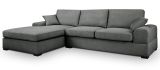 Sofa Novana in grau Strukturstoff Ecksofa 5-Sitzer 308 x 186 cm