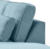 Sofa Pargola in hellblau Webstoff Ecksofa 4-Sitzer 305 x 281 cm
