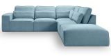 Sofa Pargola in hellblau Webstoff Ecksofa 4-Sitzer 305 x 281 cm