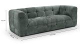 Sofa Astaro in petrol Strukturstoff 2,5-Sitzer 217 cm