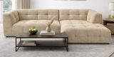 Sofa Astaro in beige Webstoff Ecksofa 5-Sitzer 292 x 161 cm