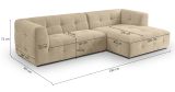Sofa Astaro in beige Webstoff Ecksofa 5-Sitzer 292 x 161 cm