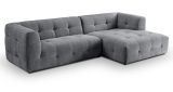 Sofa Astaro in grau Webstoff Ecksofa 5-Sitzer 292 x 161 cm