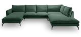 Sofa Palma in gr�n Cord Ecksofa U-Form 202 x 361 cm