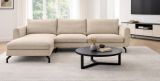 Sofa Palma in beige Webstoff Ecksofa 5-Sitzer 259 x 167 cm