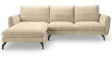 Sofa Palma in beige Webstoff Ecksofa 5-Sitzer 259 x 167 cm