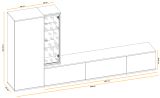 Wohnwand Askim in Viking Eiche und Kaschmir, h�ngend 240 cm mit Push-To-Open, inkl. Beleuchtung