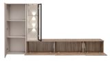 Wohnwand Askim in Viking Eiche und Kaschmir, h�ngend 240 cm mit Push-To-Open, inkl. Beleuchtung