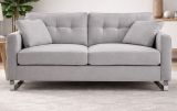 Sofa Alanto in hellgrau Flachgewebe 2-Sitzer 175 cm