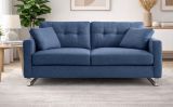Sofa Alanto in blau Flachgewebe 2,5-Sitzer 203 cm