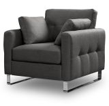 Sessel Alanto in grau Flachgewebe Clubsessel 93 x 94 cm
