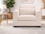 Sessel Canedo in grau-beige Cord Loungesessel 120 cm