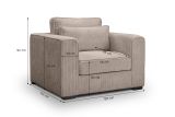 Sessel Canedo in beige-braun Cord Loungesessel 120 cm