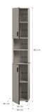 Badezimmer Hochschrank Livia in Kaschmir Badschrank 30 x 192 cm