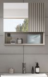 Badezimmer Spiegelschrank Livia in Kaschmir Badschrank mit Spiegel 54 cm
