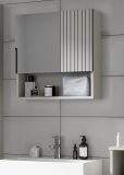 Badezimmer Spiegelschrank Livia in Kaschmir Badschrank mit Spiegel 54 cm