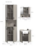 Badm�bel Set 3-teilig Livia in Kaschmir Badkombination 135 x 192 cm