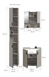 Badm�bel Set 3-teilig Livia in Kaschmir Badkombination 105 x 192 cm