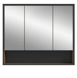 Badezimmer Spiegelschrank Scana in Artisan Eiche und schwarz Badschrank 3-t�rig 80 cm, Soft-Close