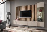 Wohnwand Pearl in Kaschmir und Artisan Eiche Schrankwand 220 cm inklusive LED Beleuchtung, Push-to-Open