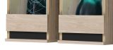 Wohnwand Trigger in Hickory Eiche und schwarz Schrankwand 4-teilig 175 cm, inkl. LED