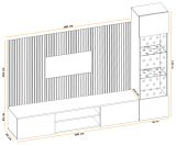Wohnwand iLike in Hellgrau und Artisan Eiche 200 cm, inklusive LED Beleuchtung und Push-to-Open