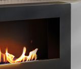 Wohnwand iLike 200 cm in Hellgrau mit Schwarz und Artisan Eiche, inklusive Ethanol Kamin und Beleuchtung