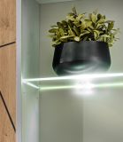 Wohnwand iLike in hellgrau, schwarz und Artisan Eiche TV Unterteil mit Bio Ethanol Kamin 200 cm inklusive LED