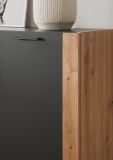 Sideboard Kampen in Grau Anthrazit mit Artisan Eiche, 3-t�rig 126 x 85 cm