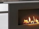 Wohnwand Lovely in wei� Hochglanz und Ulme Schrankwand mit Ethanol Kamin, inkl. Beleuchtung