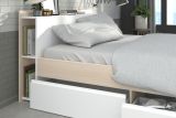 Parisot Kinder und Jugend Schlafzimmer Set Most Akazie und wei� mit Stauraumbett (160 x 200) und Kleiderschrank