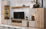 TV-Lowboard Cathlyn in Viking Eiche und Kaschmir, TV Unterschrank mit Push-To-Open 160 cm