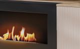 TV-Lowboard Cathlyn in Eiche und Kaschmir, Flat-TV Unterschrank mit Ethanol Kamin, 160 cm
