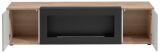 TV-Lowboard Cathlyn in Eiche und Kaschmir, Flat-TV Unterschrank mit Ethanol Kamin, 160 cm