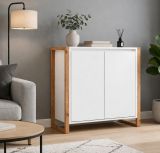 Kommode Malta in wei� und Artisan Eiche 80 x 88 cm