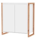 Kommode Malta in wei� und Artisan Eiche 80 x 88 cm