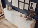 Sideboard Malta in Wei� mit Artisan Eiche 160 x 88 cm