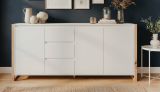 Sideboard Malta in Wei� mit Artisan Eiche 160 x 88 cm
