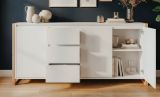 Sideboard Malta in Wei� mit Artisan Eiche 160 x 88 cm