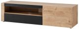 TV-Lowboard Heron Eiche und Schwarz 160 cm, TV Unterschrank mit Fr�sungen und Soft-Close