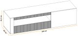 TV-Lowboard Heron Eiche und Schwarz 160 cm, TV Unterschrank mit Fr�sungen und Soft-Close