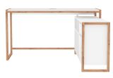 Schreibtisch Malta in Wei� mit Artisan Eiche, Set mit Schrankelement 139 x 139 cm